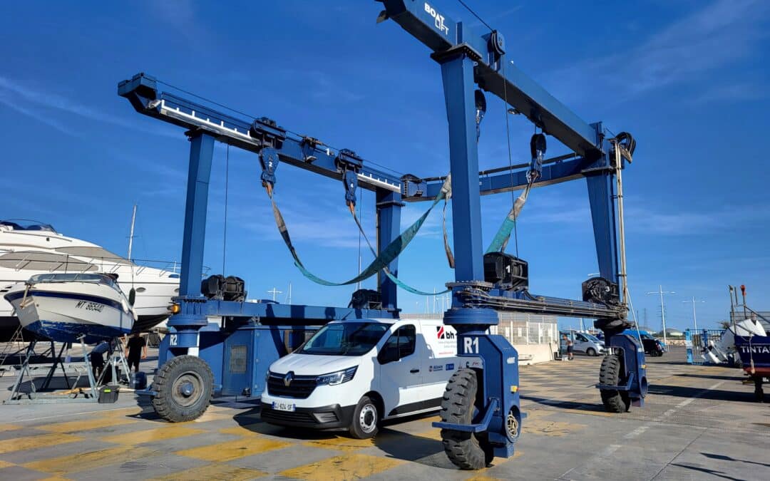 BH Service intervient sur un portique Boatlift